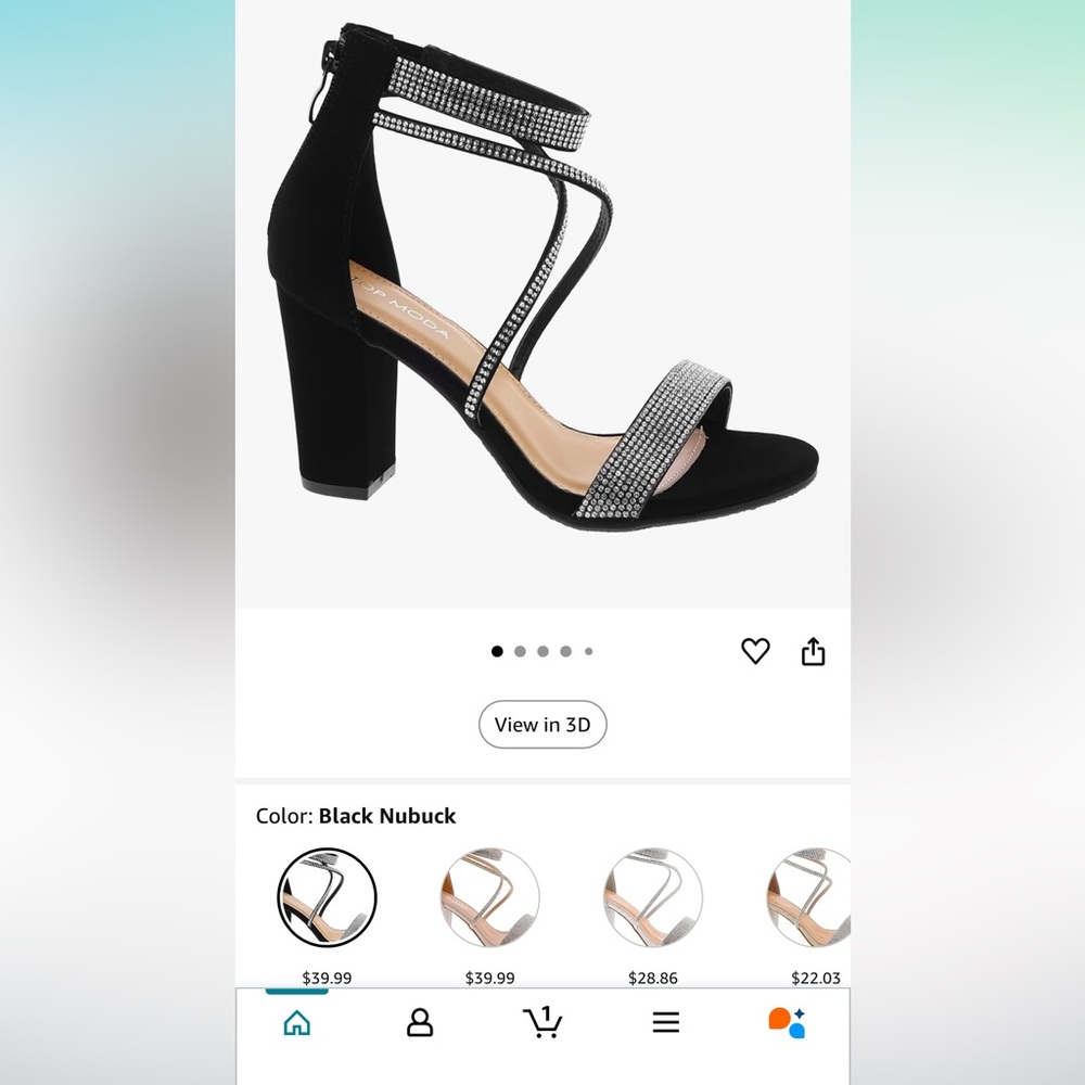 TOP Moda Black and Silver Chic Heels